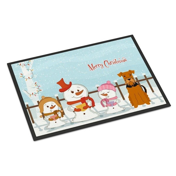 Carolines Treasures Merry Christmas Carolers Airedale Indoor or Outdoor Mat, 24 x 0.25 x 36 in. BB2372JMAT - main